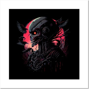 Design of skull alien Posters and Art